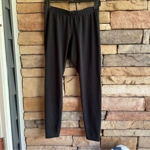 Nike black full length leggings white calf logo Large